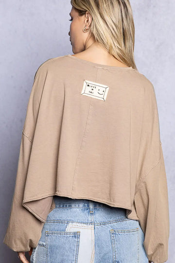 Golden Hour Cropped Long Sleeve Top