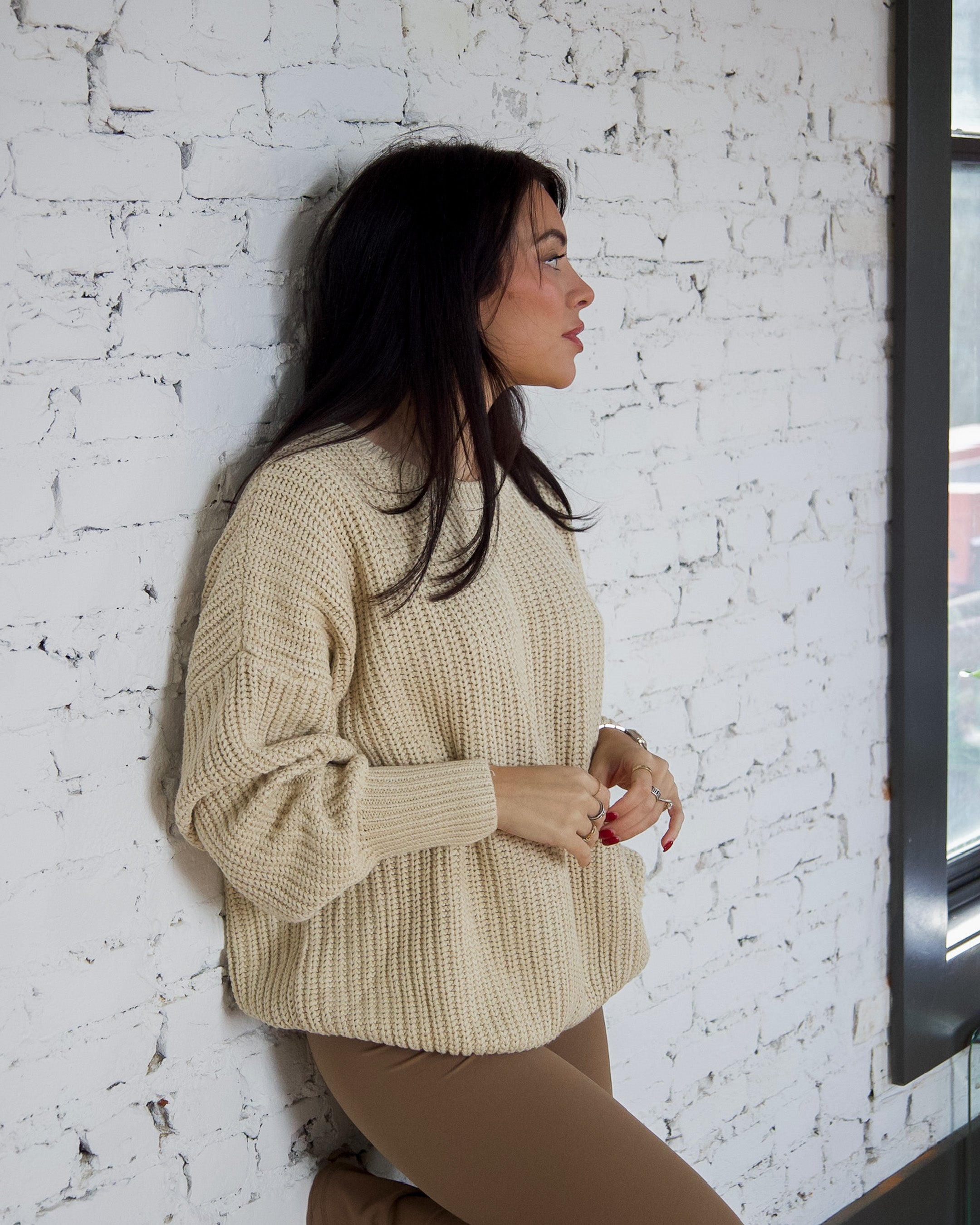 Cozy Chunky Knit Sweater | Beige