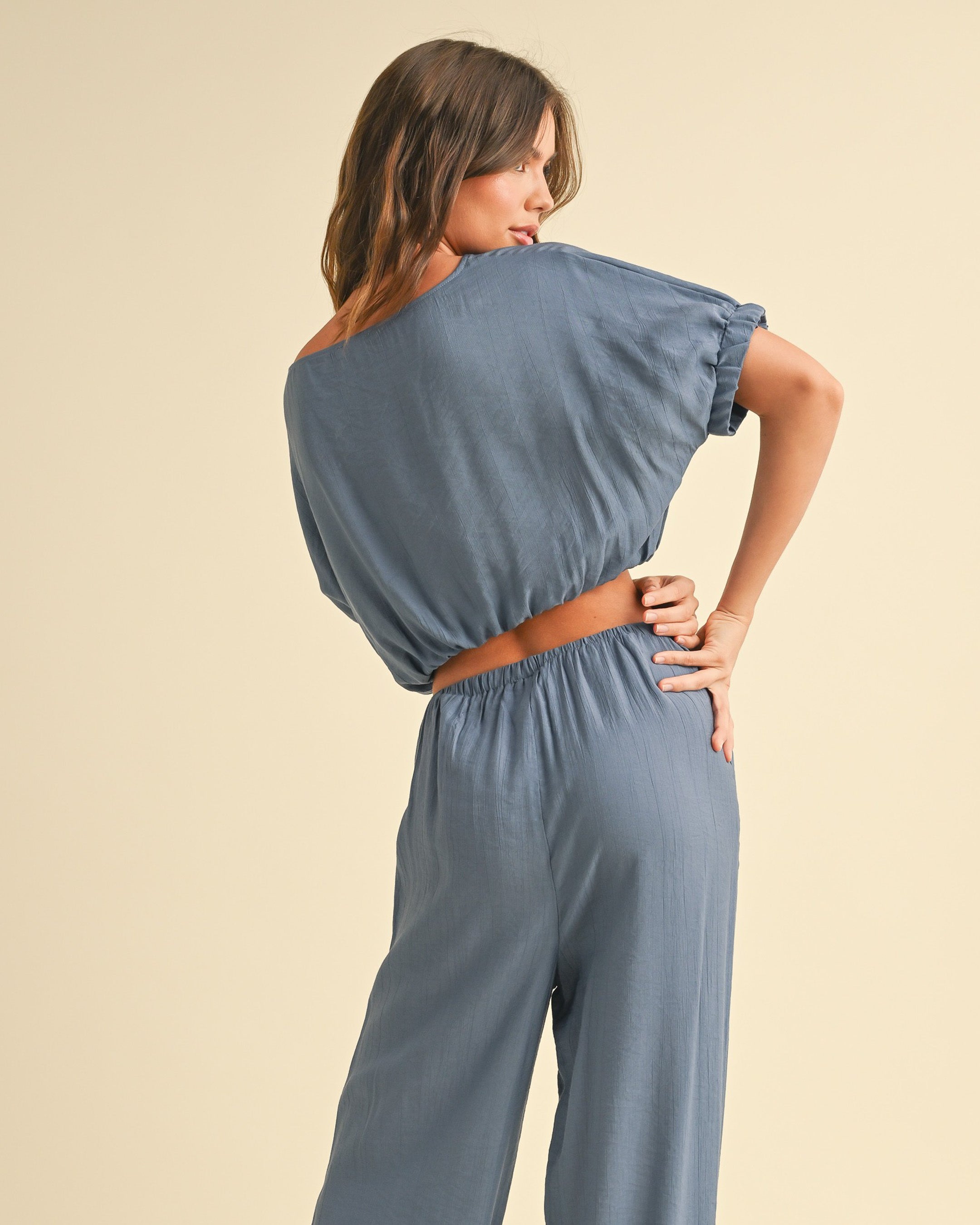 Daydream Cinched Waist Top | Ocean Blue