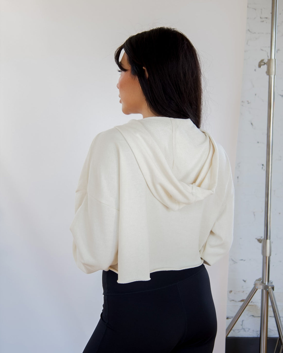 Cropped Zip Up Hoodie | Natural