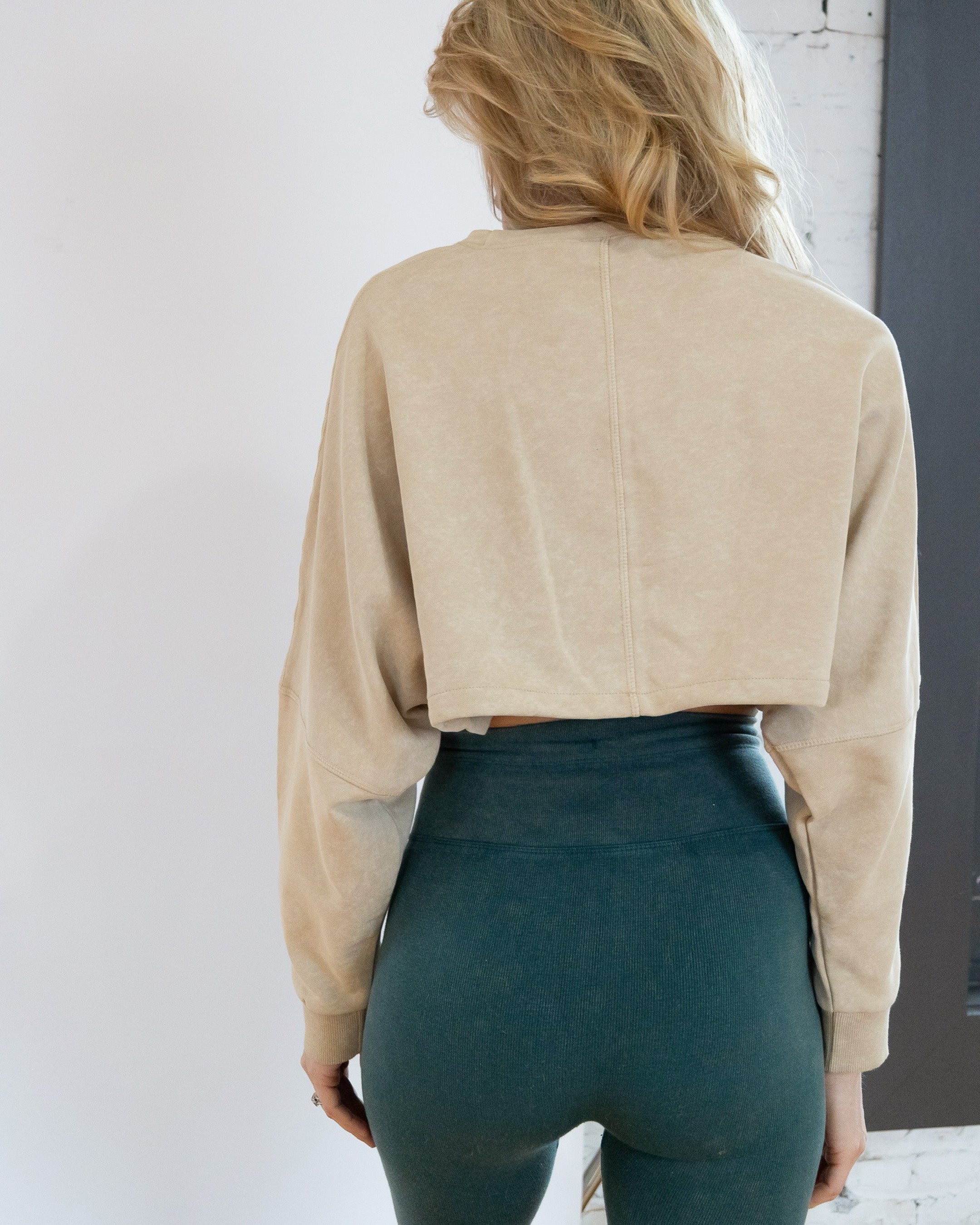 Cream Cropped Sweatshirt