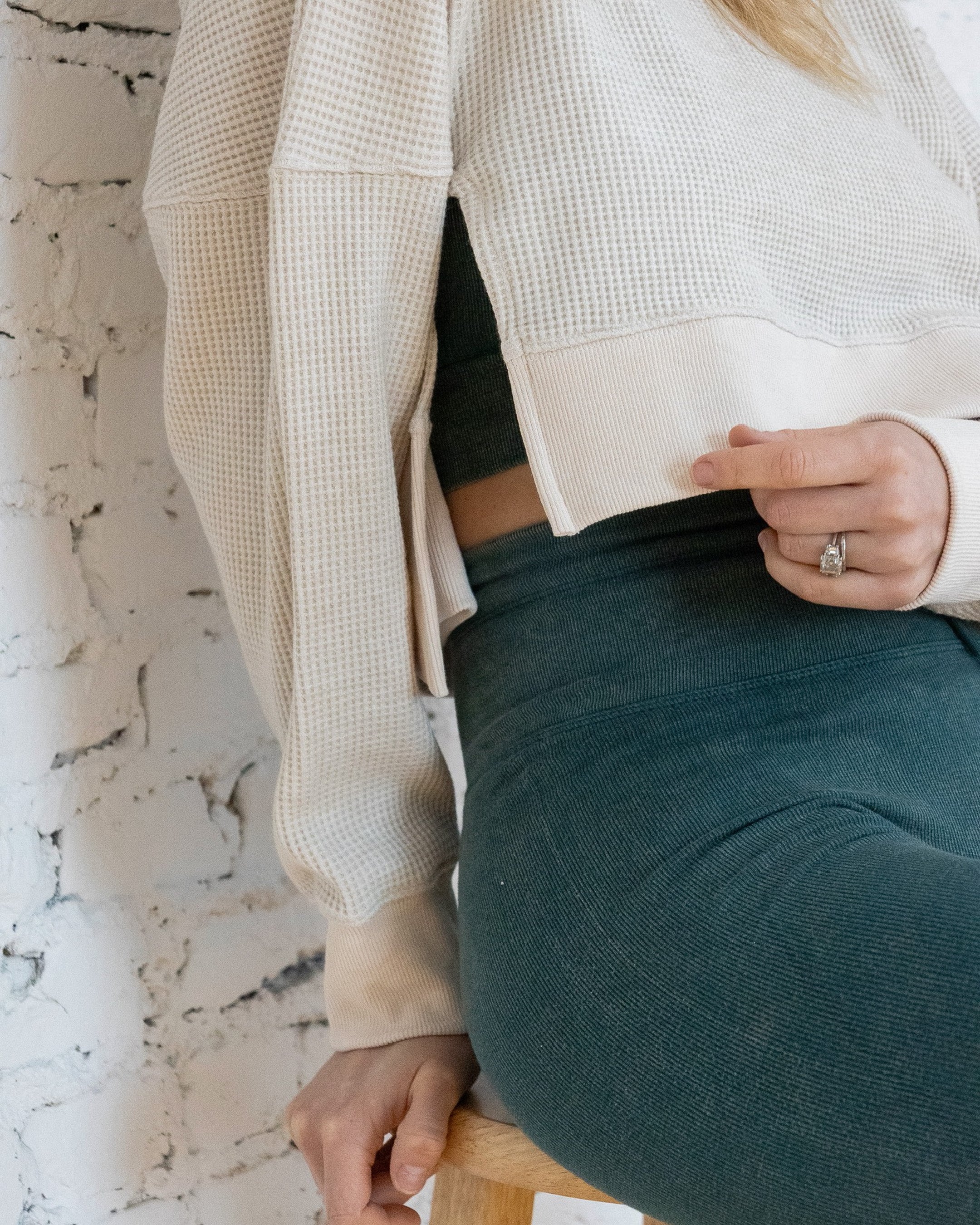 Lounge Luxe Cropped Crew | Cream