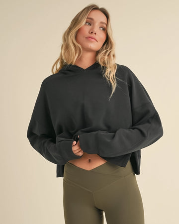 Cloud Comfort Cropped Hoodie | Black
