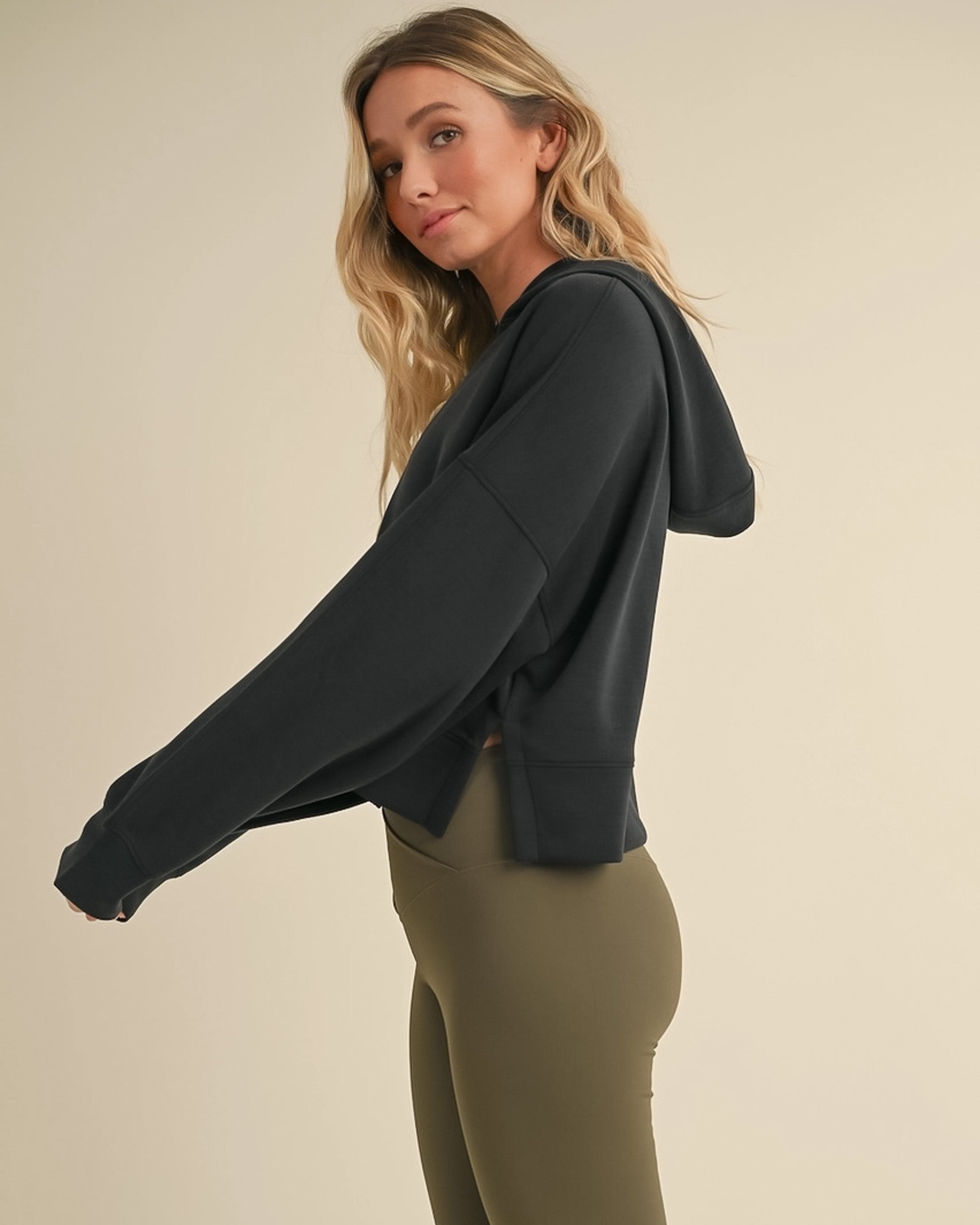 Cloud Comfort Cropped Hoodie | Black