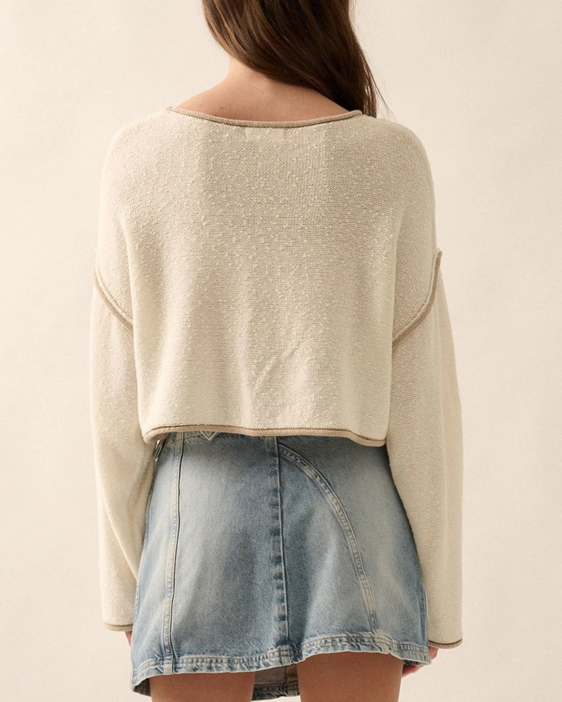 Sunday Knit Cropped Sweater | Cream