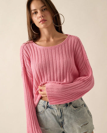 Unbothered Ribbed Knit Sweater