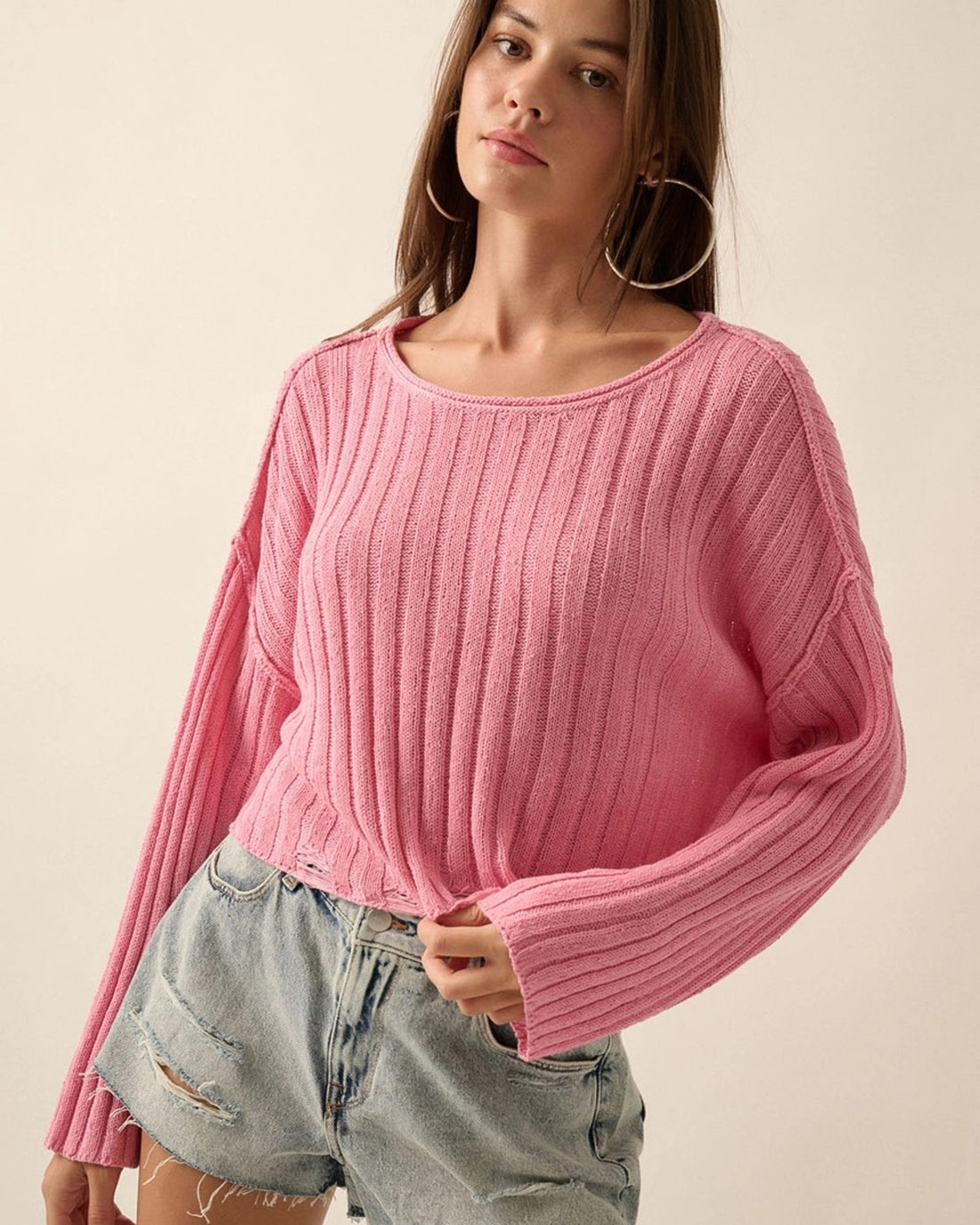 Unbothered Ribbed Knit Sweater