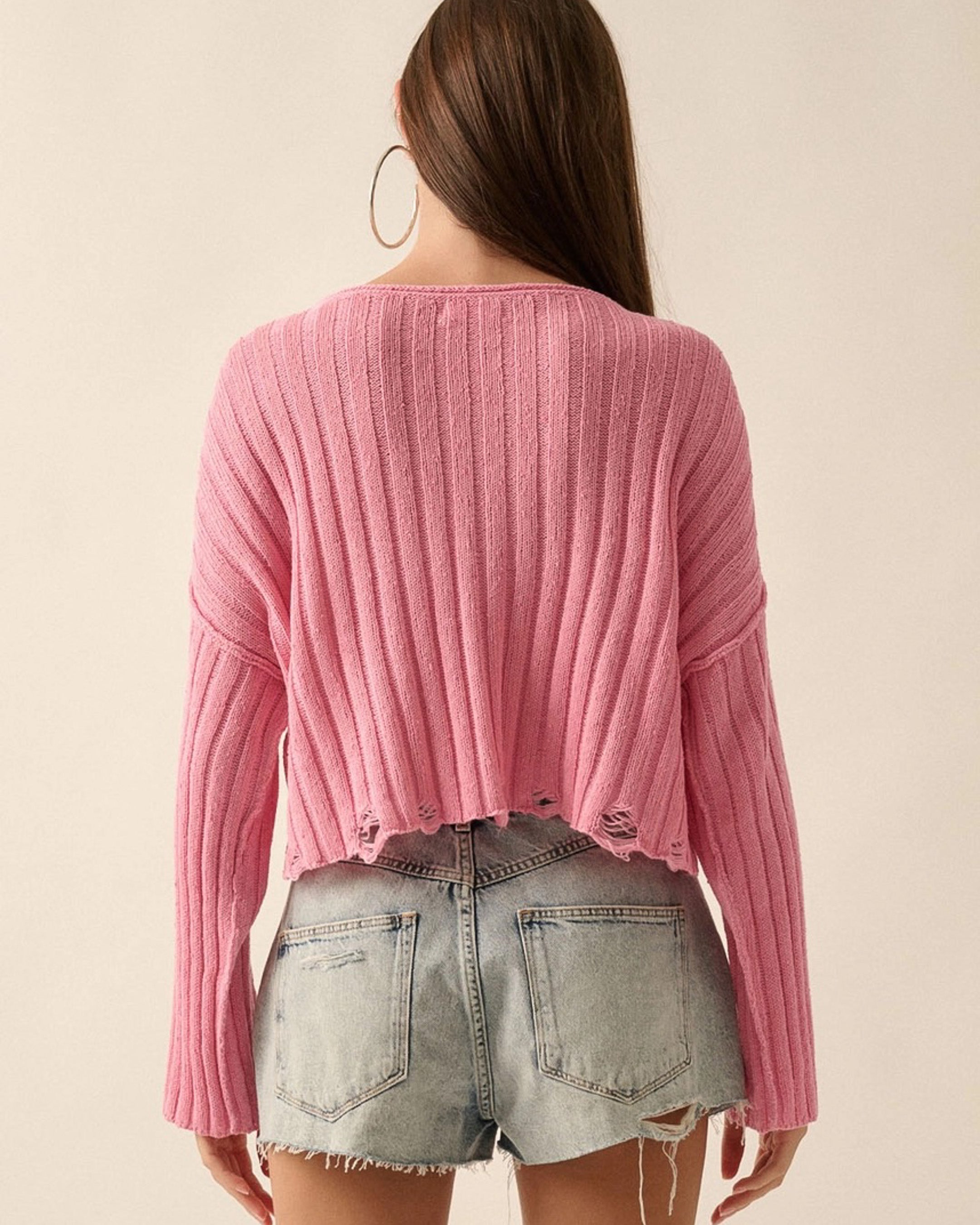 Unbothered Ribbed Knit Sweater