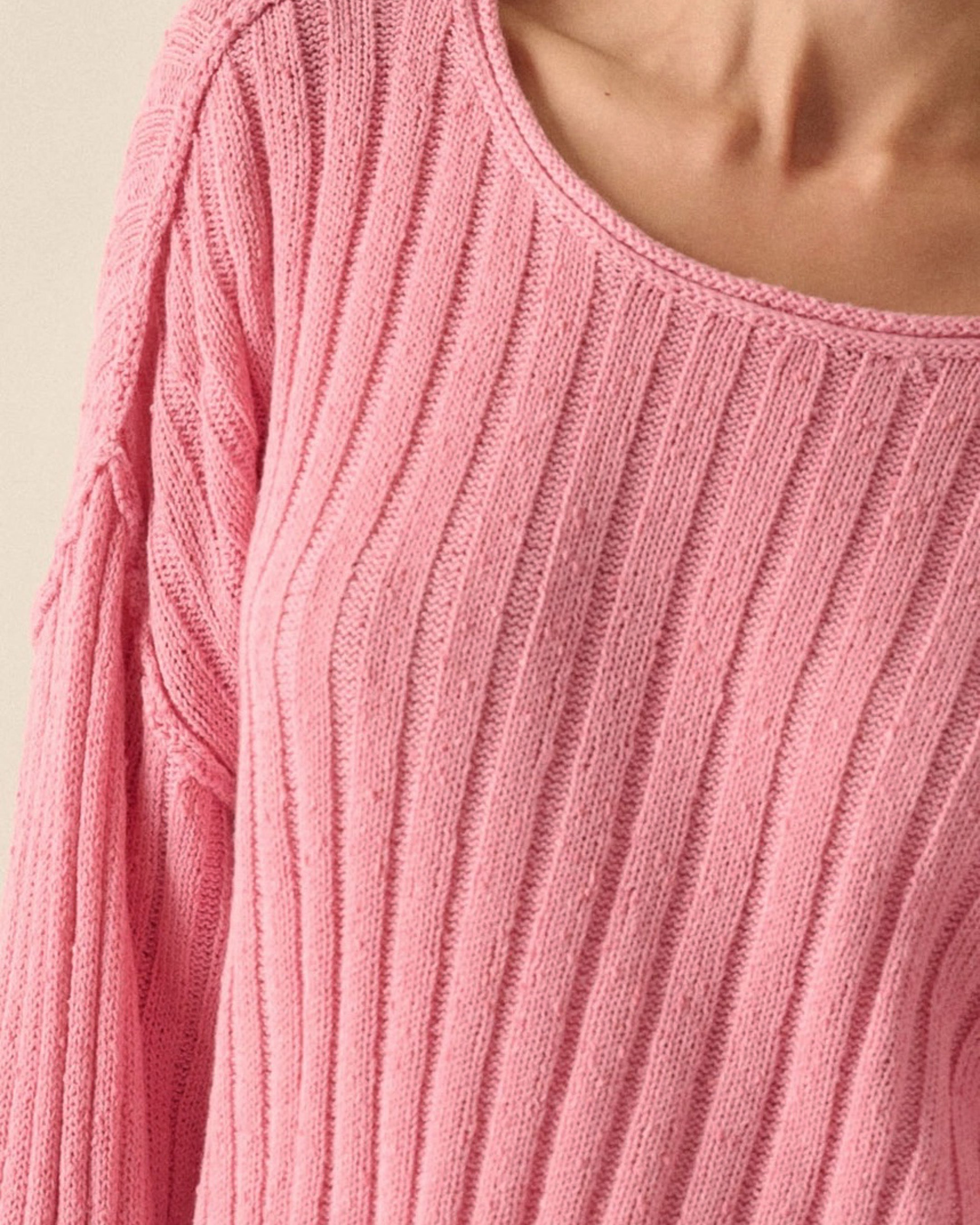Unbothered Ribbed Knit Sweater