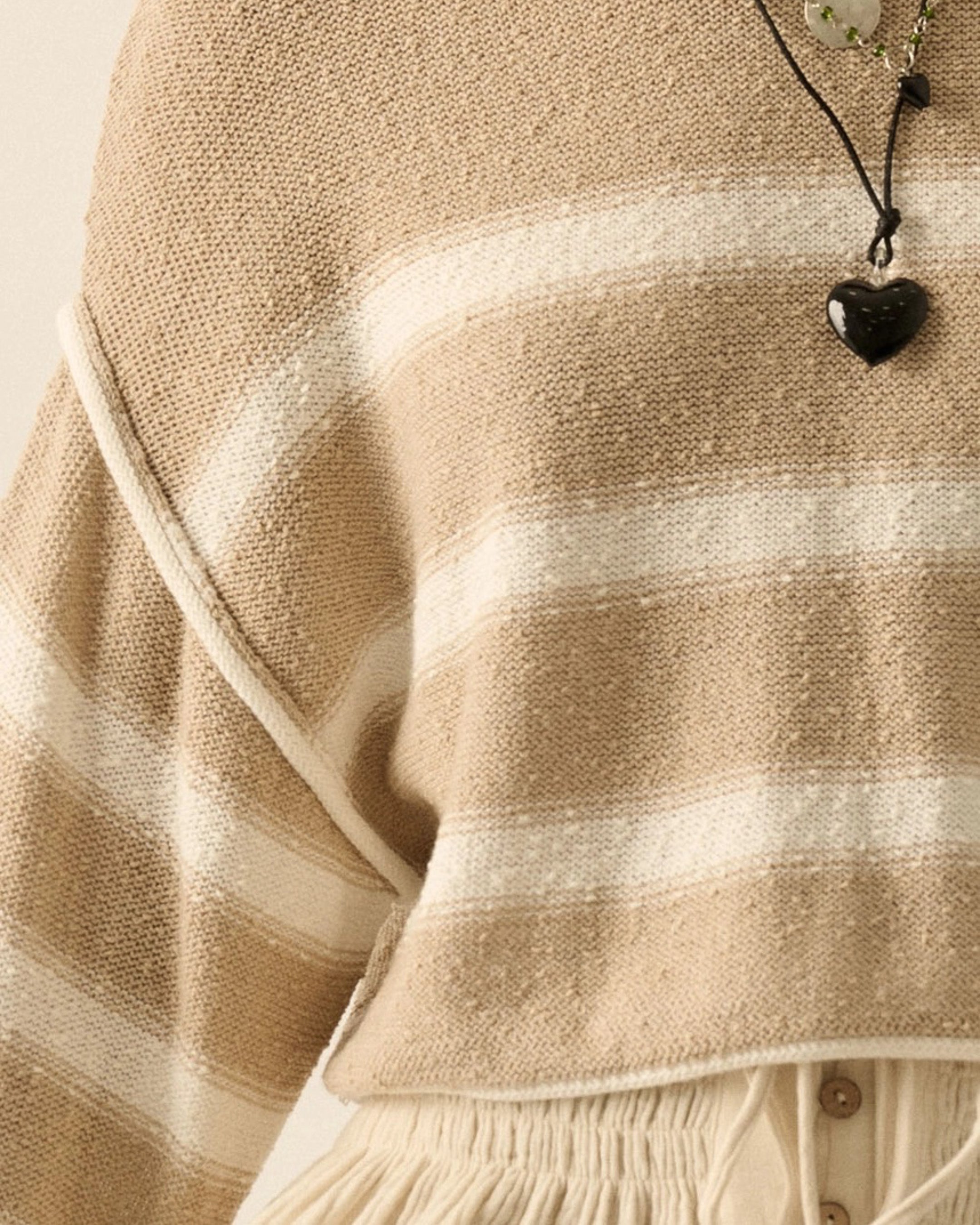 Sunday Knit Striped Cropped Sweater