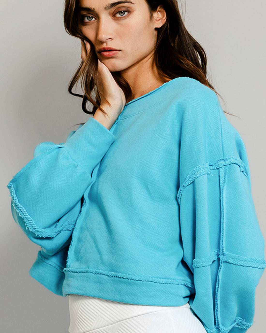 Off The Clock Cropped Sweatshirt | Blue