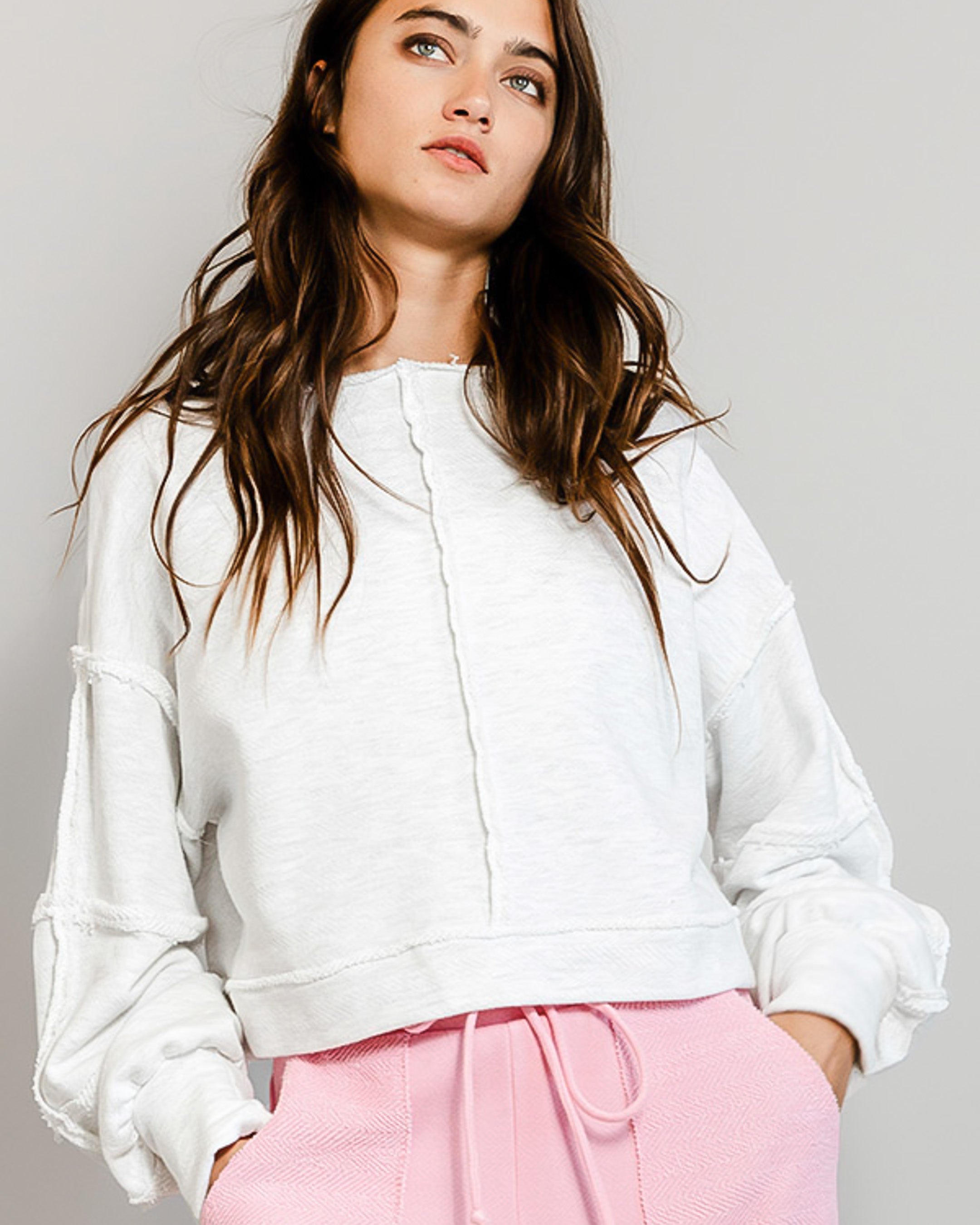 Off The Clock Cropped Sweatshirt | Ash Grey