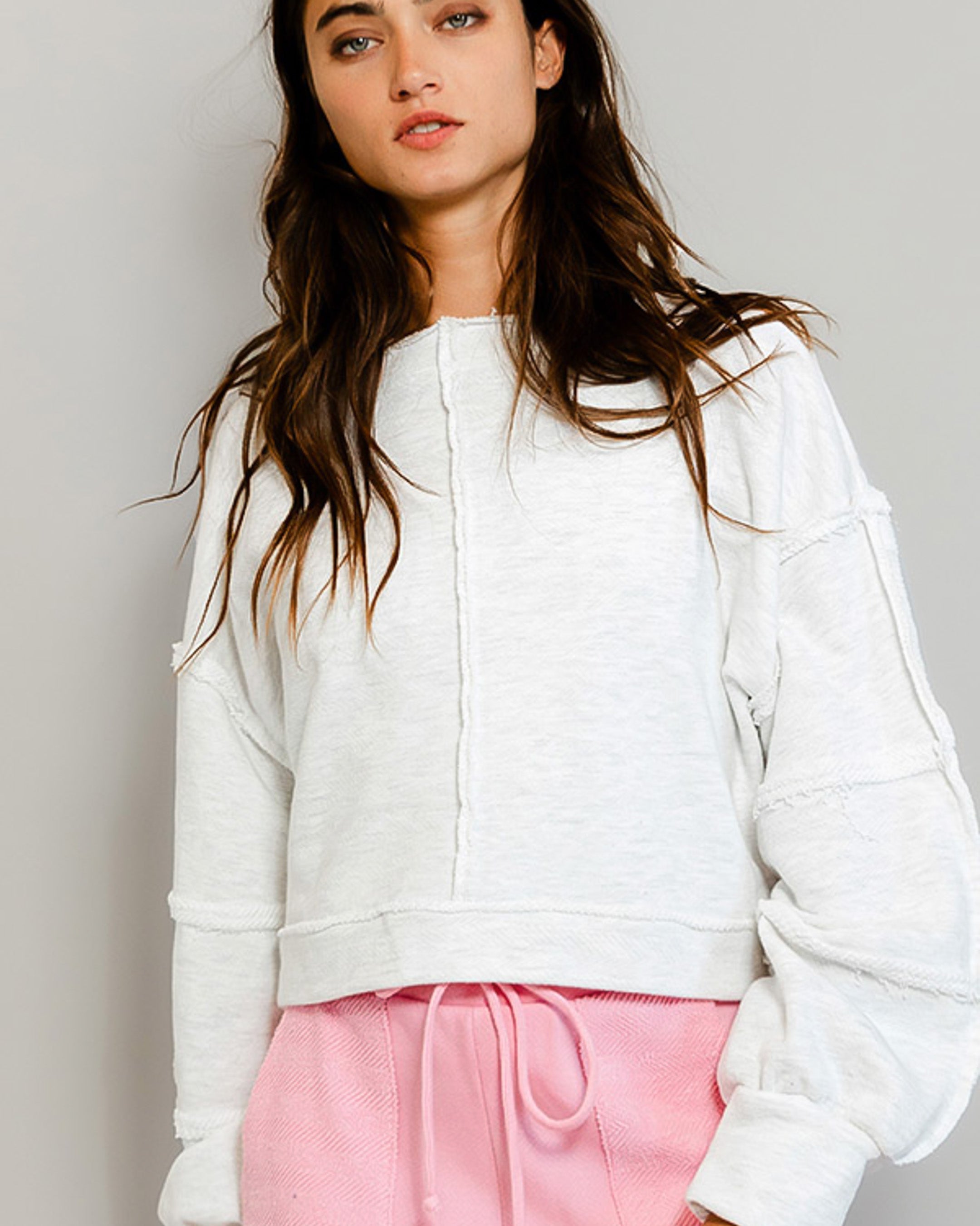Off The Clock Cropped Sweatshirt | Ash Grey