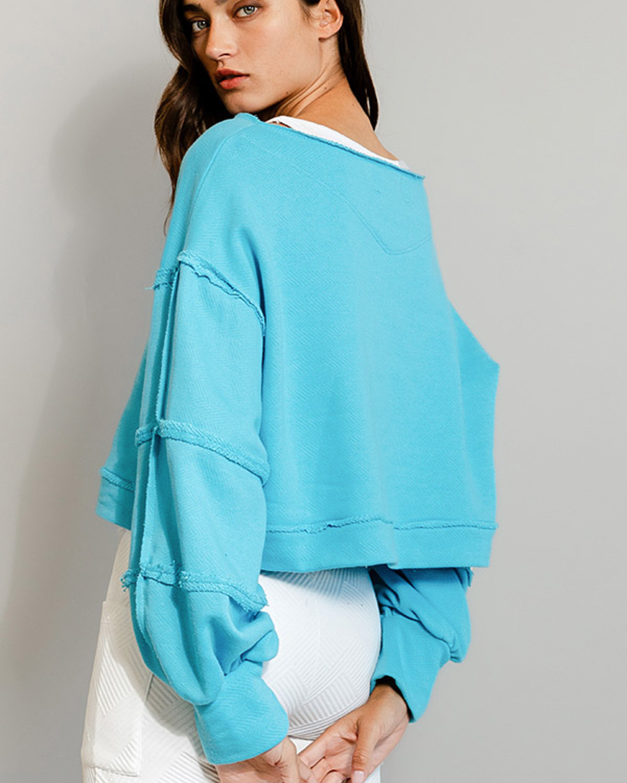Off The Clock Cropped Sweatshirt | Blue