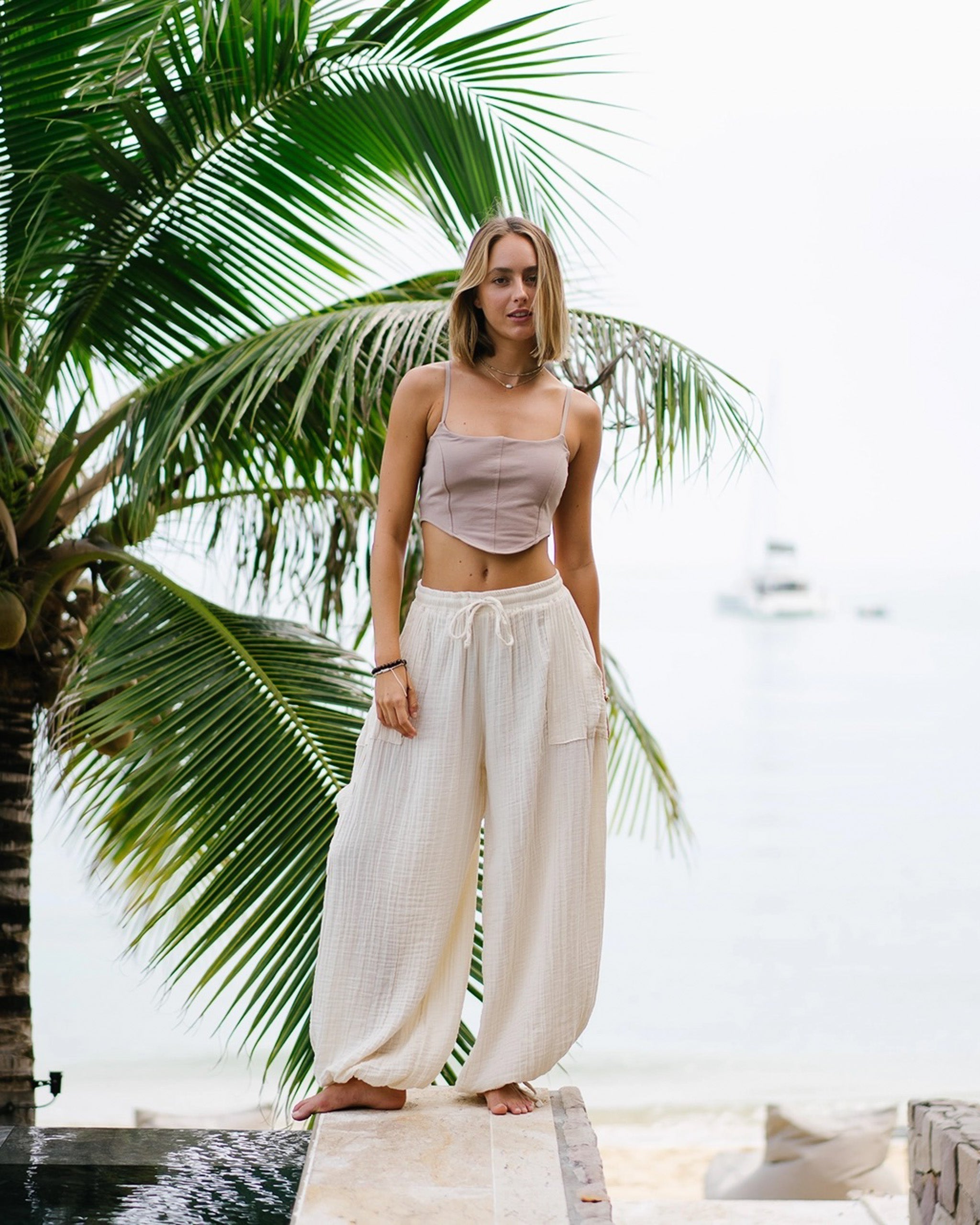 Cabana Cotton Jogger Pants | Cream