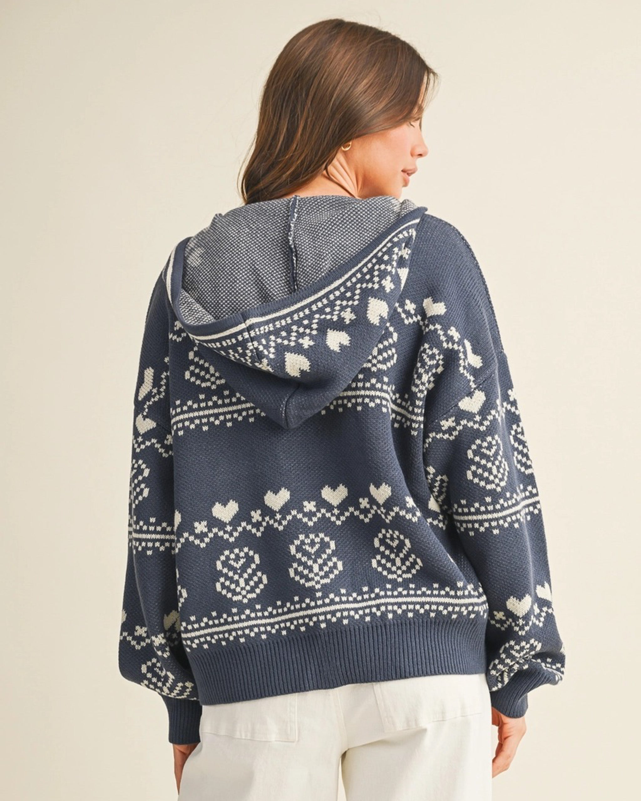 Chalet Knit Zip Hoodie | Denim