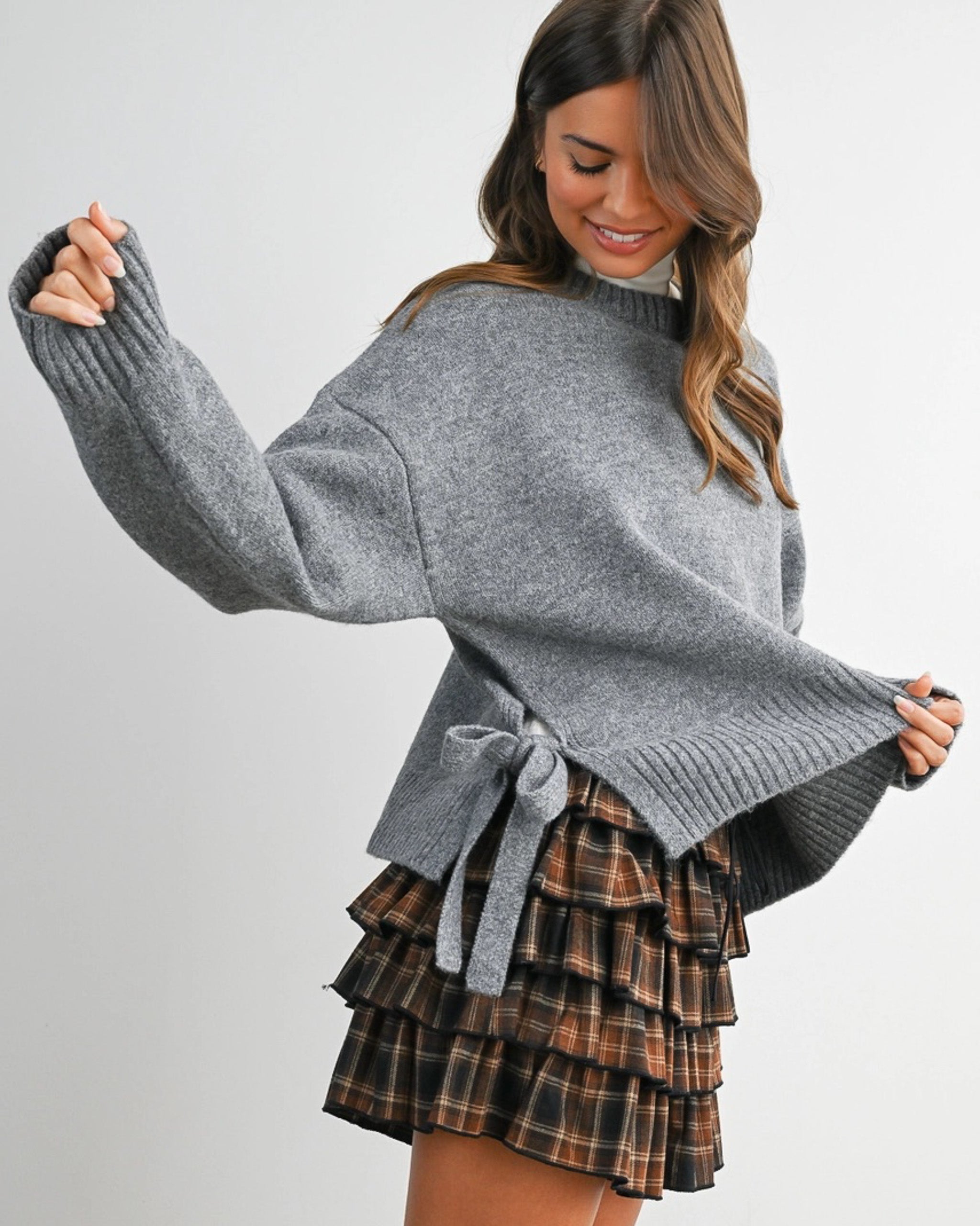 Side-Tie Classic Crew Knit