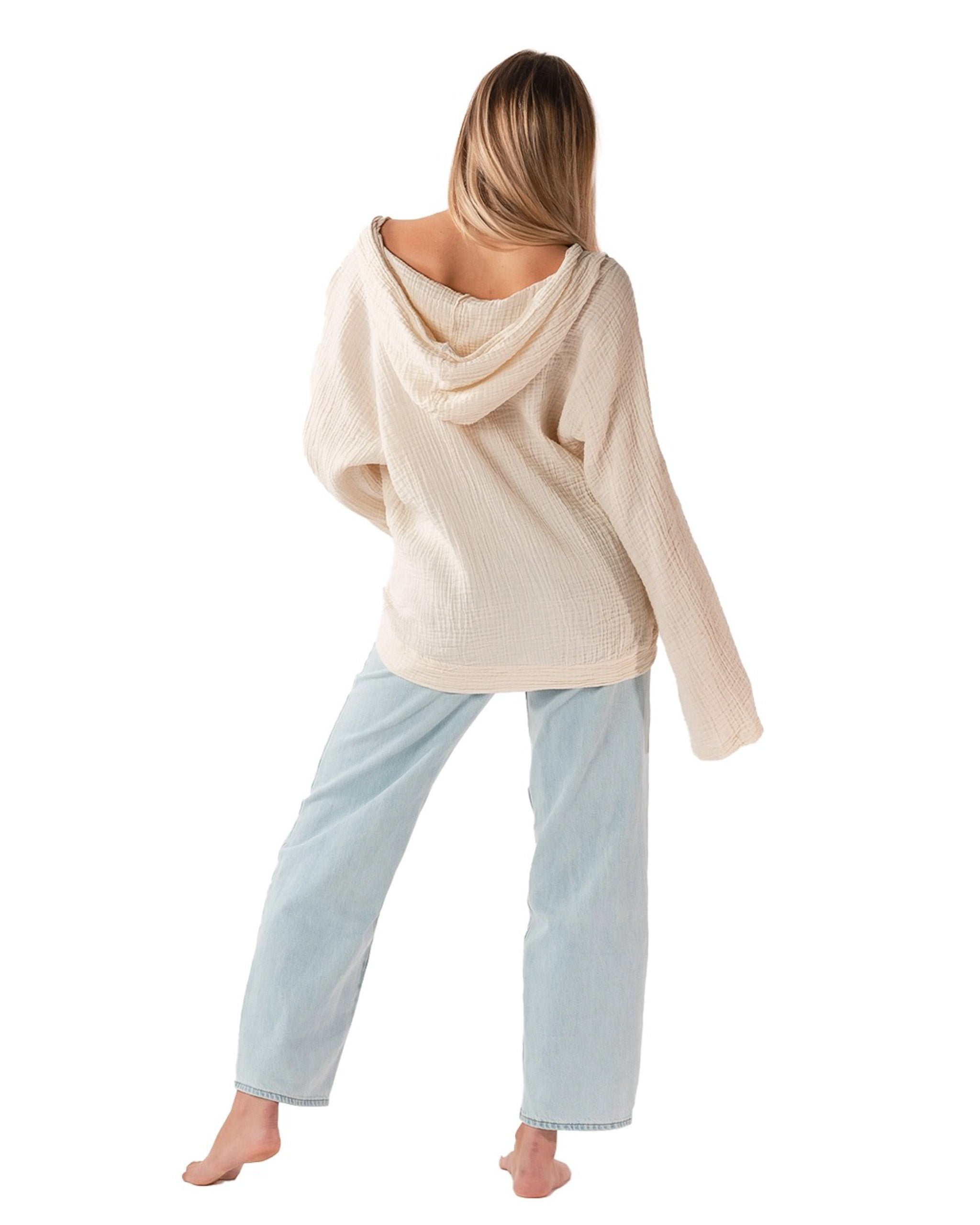 Coastline Cotton Hoodie | Cream