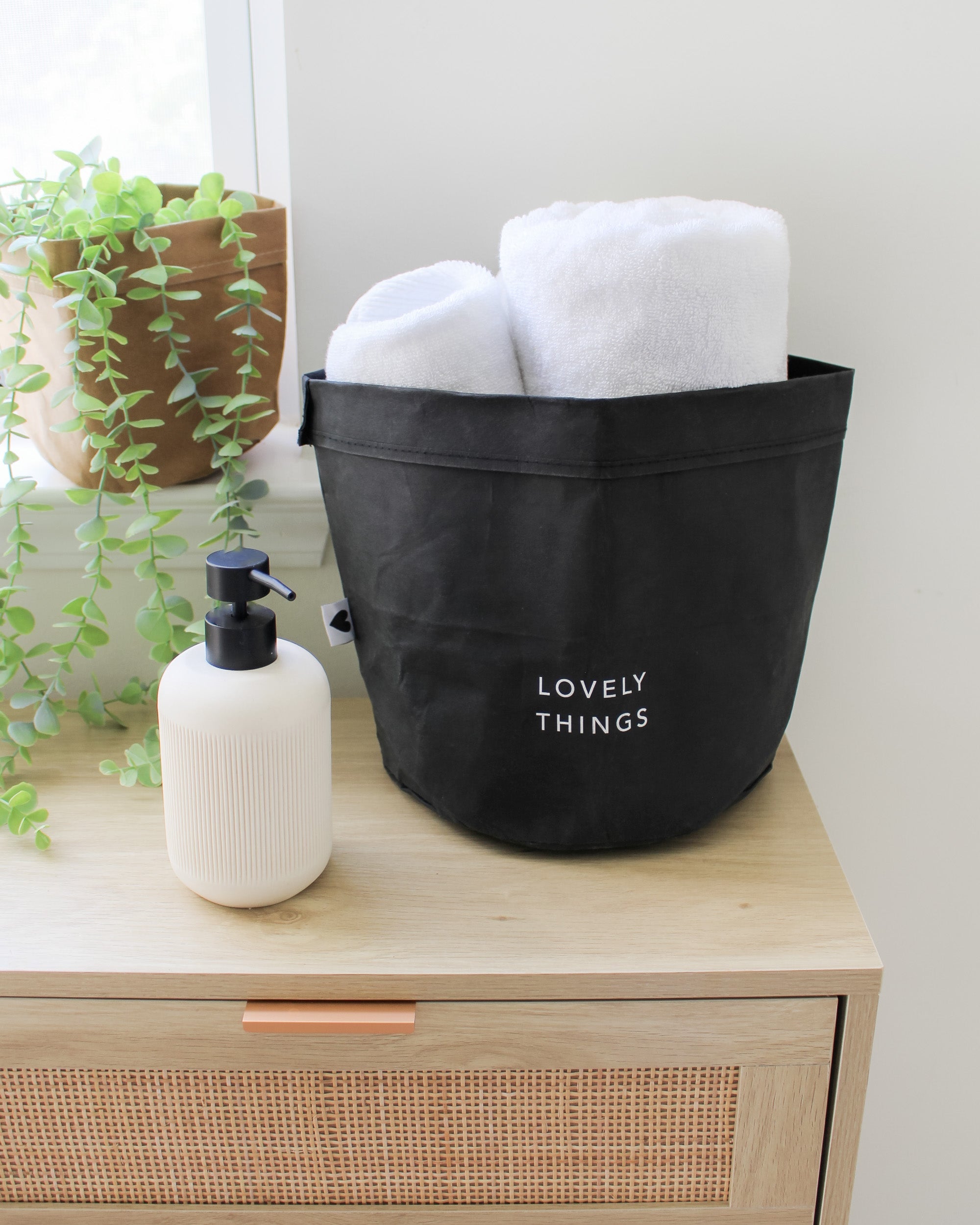 Washable Paper Bag (set of 2) | Black