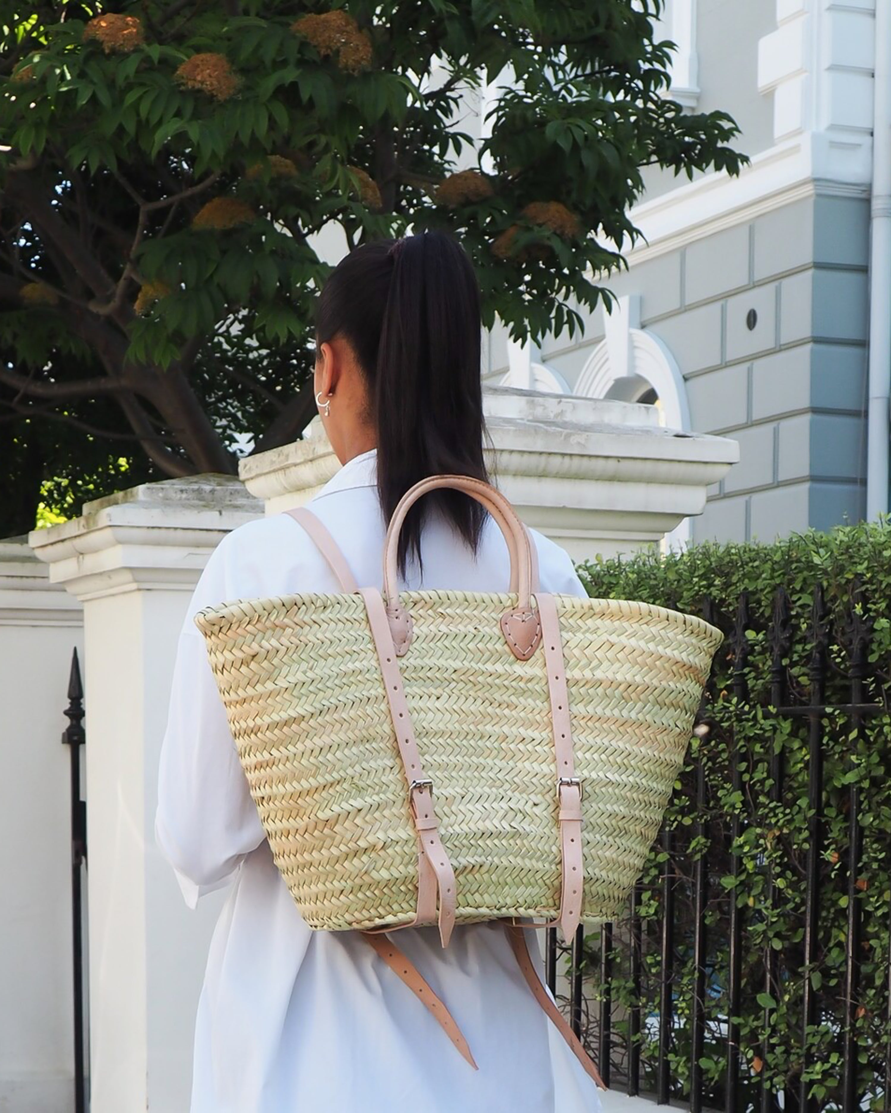 Straw Basket Backpack