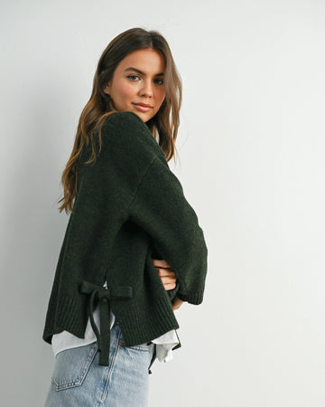 Side-Tie Classic Crew Knit