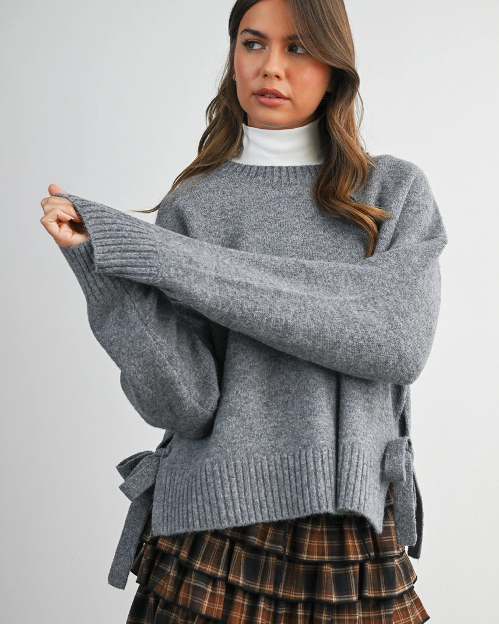 Side-Tie Classic Crew Knit