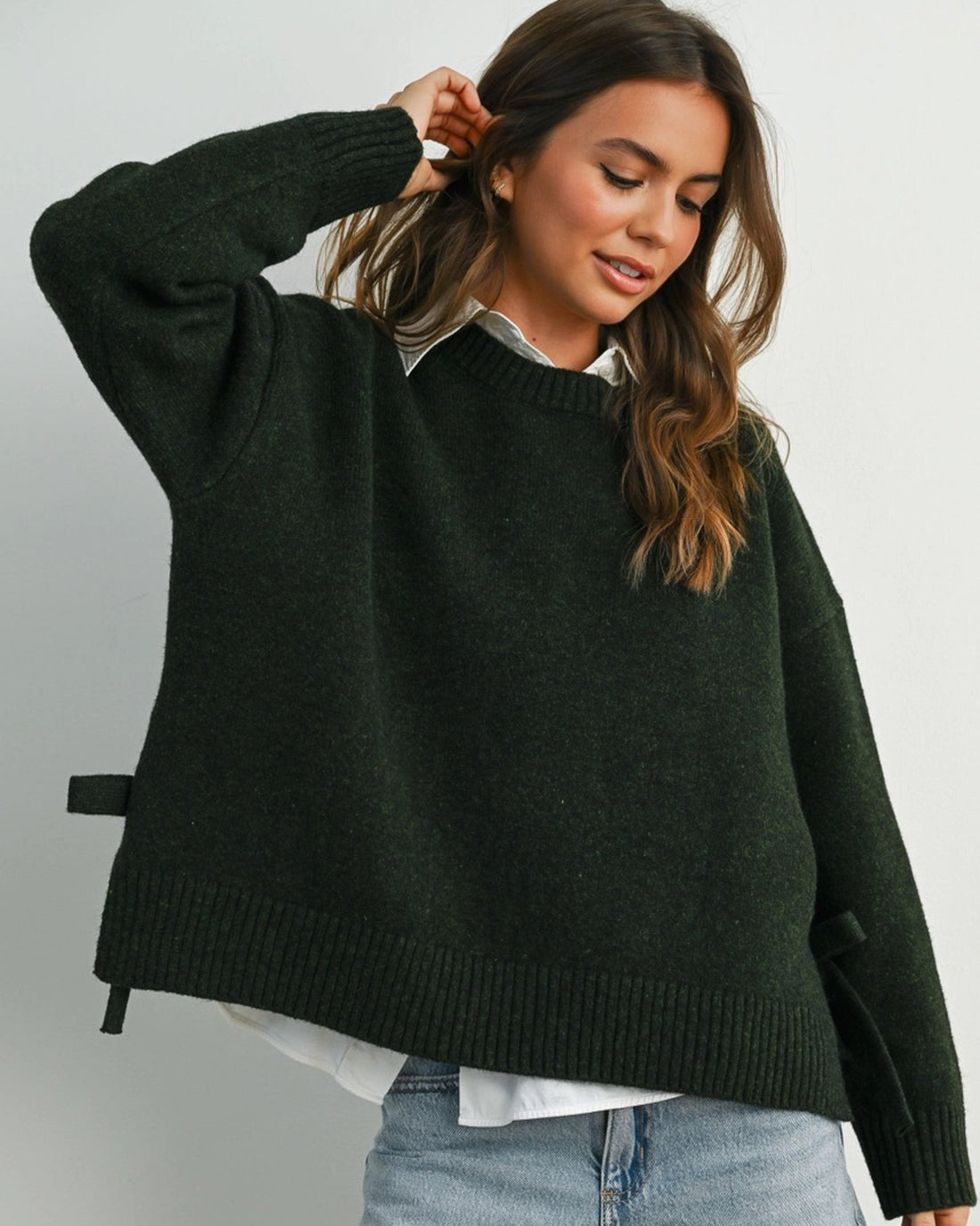 Side-Tie Classic Crew Knit