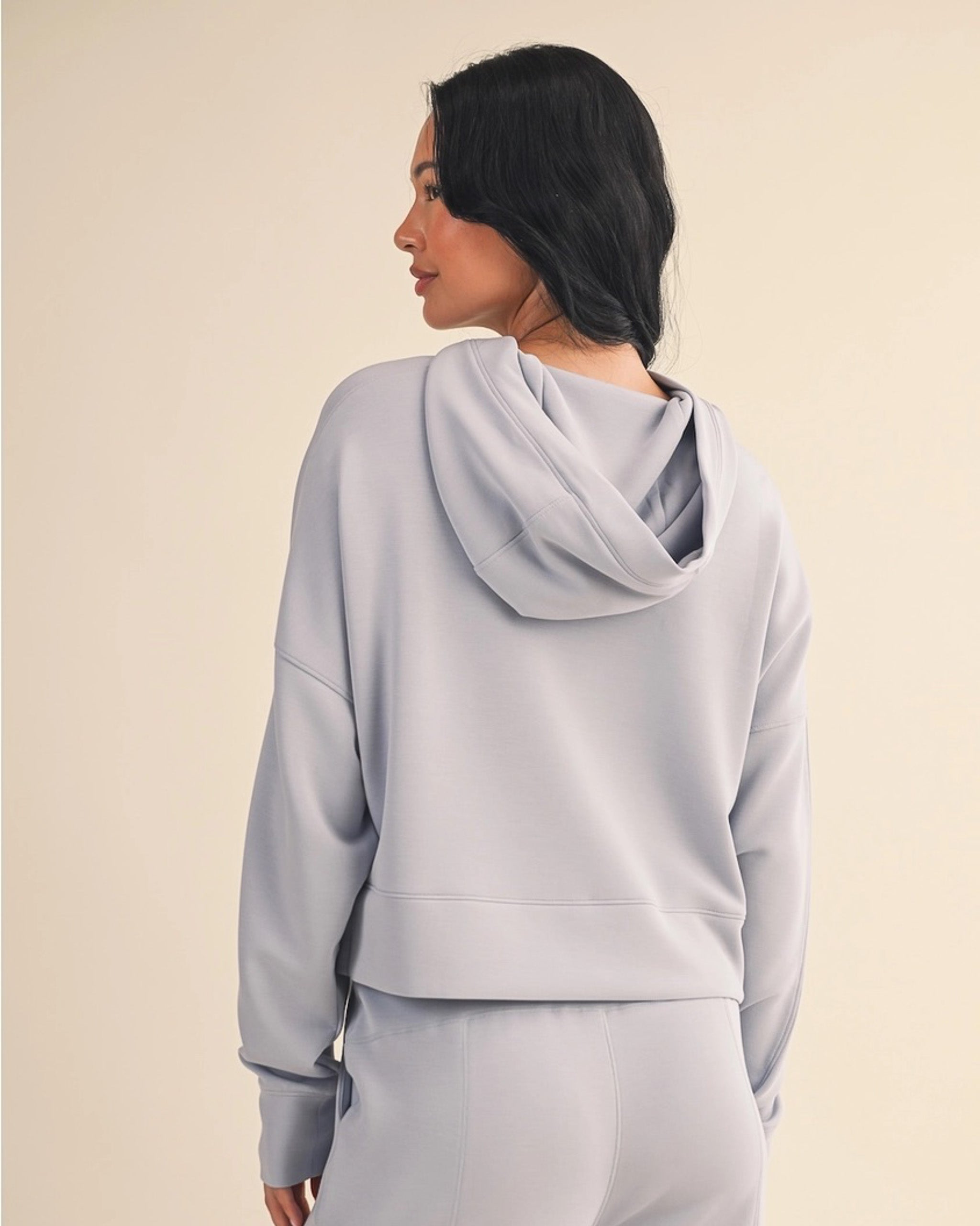 Cloud Comfort Cropped Hoodie | Sky Blue