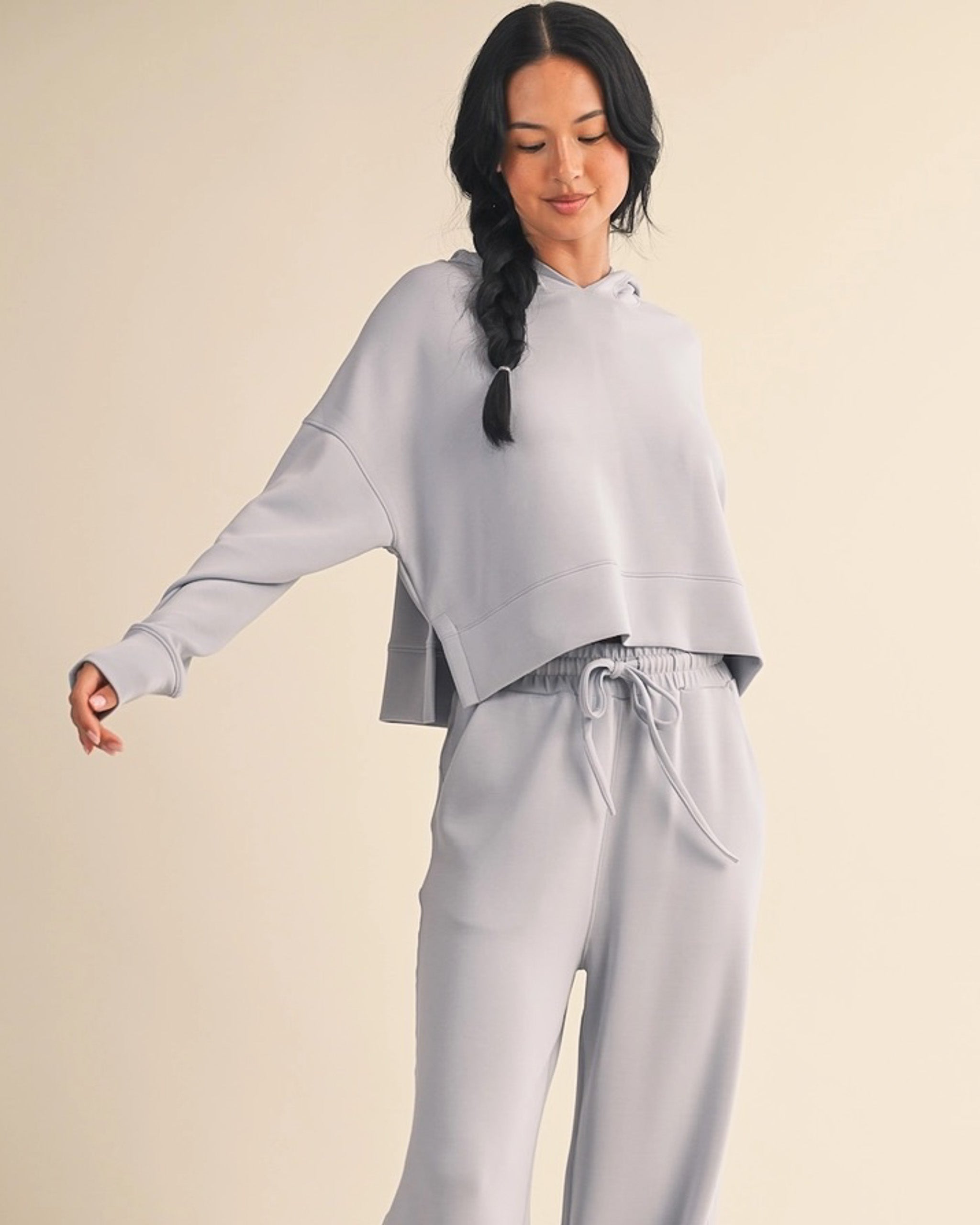 Cloud Comfort Cropped Hoodie | Sky Blue